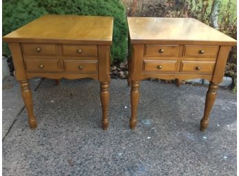 Pair Mersman Maple One Drawer End Tables