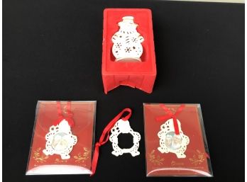 Lenox Tea Lite Holder And 3 Charms Tags Or Ornaments