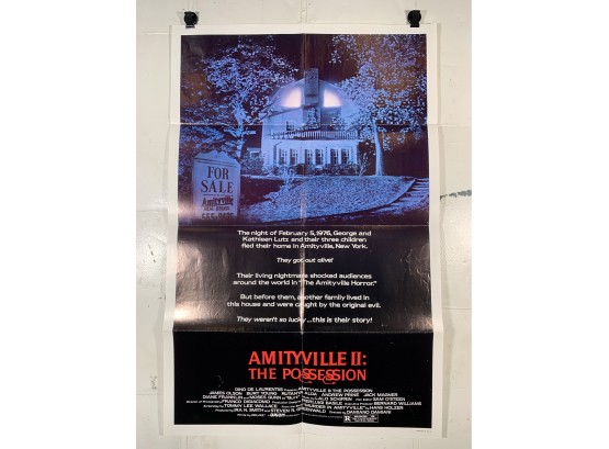 Vintage Folded One Sheet Movie Poster Amityville II The Possession 1982