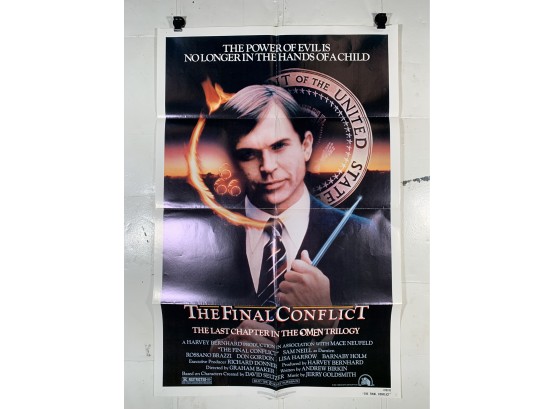 Vintage Folded One Sheet Movie Poster Omen III The Final Conflict Last Chapter