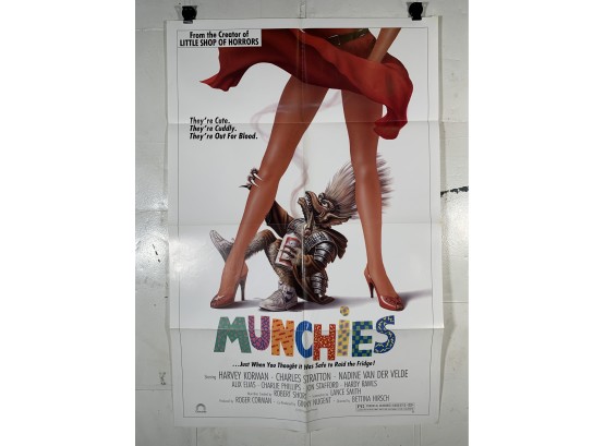 Vintage Folded One Sheet Movie Poster Munchies 1987