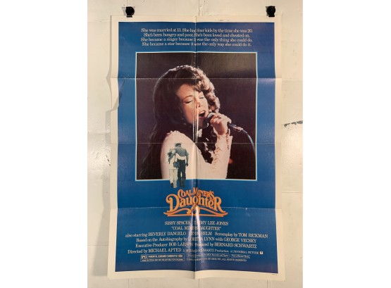 Vintage Folded One Sheet Movie Poster Coal Miners Daughter 1980