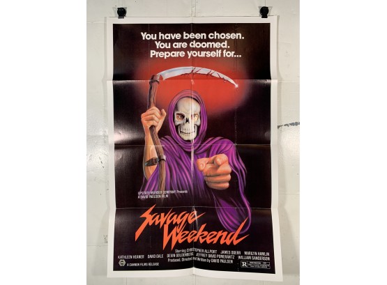 Vintage Folded One Sheet Movie Poster Savage Weekend 1979