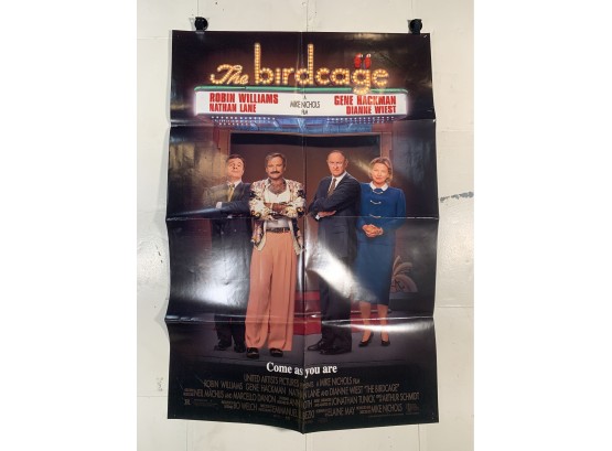 Vintage Folded One Sheet Movie Poster Double Sided The Birdcage 1996