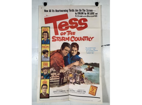 Vintage Folded One Sheet Movie Poster Tess Of The Storm Country 1960