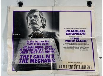 Vintage Folded One Sheet Movie Poster The Mechanic 1972