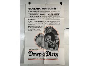 Vintage Folded One Sheet Movie Poster Down And Dirty Ettore Scola