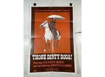 Vintage Folded One Sheet Movie Poster Those Dirty Dogs! 1973