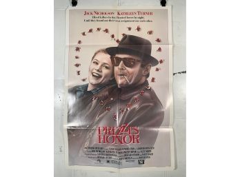 Vintage Folded One Sheet Movie Poster Prizzis Honor 1985