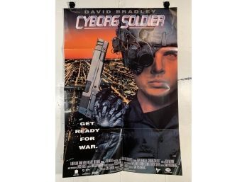 Vintage Folded One Sheet Movie Poster Cyborg Soldier