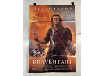 Vintage Folded One Sheet Movie Poster Braveheart 1995