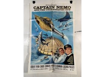 Vintage Folded One Sheet Movie Poster Captain Nemo 1970