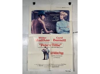 Vintage Folded One Sheet Movie Poster Pete N Tillie 1972