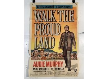 Vintage Folded One Sheet Movie Poster Walk The Proud Land 1956