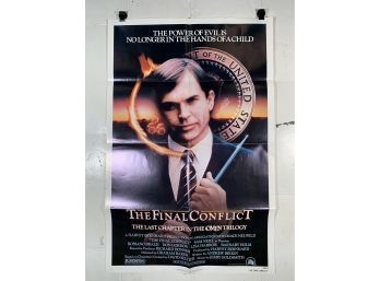 Vintage Folded One Sheet Movie Poster Omen III The Final Conflict Last Chapter