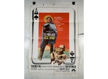 Vintage Folded One Sheet Movie Poster Ace High 1969