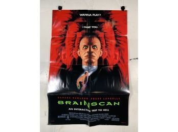 Vintage Folded One Sheet Movie Poster Brainscan 1994