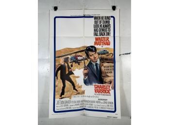 Vintage Folded One Sheet Movie Poster Charley Varrick 1973