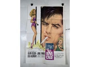 Vintage Folded One Sheet Movie Poster The Love Cage  Joy House 1964
