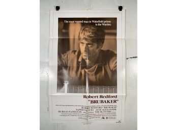 Vintage Folded One Sheet Movie Poster Brubaker 1980