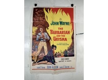 Vintage Folded One Sheet Movie Poster The Barbarian And The Geisha