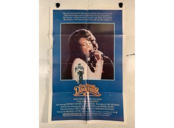 Vintage Folded One Sheet Movie Poster Coal Miners Daughter 1980