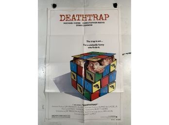 Vintage Folded One Sheet Movie Poster Deathtrap Style B 1982