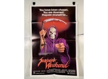 Vintage Folded One Sheet Movie Poster Savage Weekend 1979