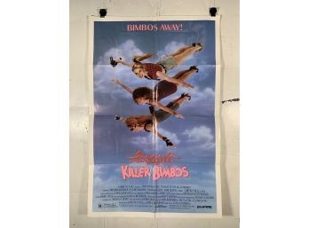 Vintage Folded One Sheet Movie Poster Assault Of The Killer Bimbos 1988