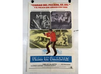 Vintage Folded One Sheet Movie Poster  Walking Tall 1973