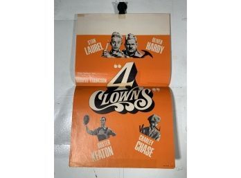 Vintage Folded One Sheet Movie Poster 4 Clowns 1970