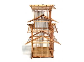 Vintage Wooden Matchstick Birdcage  - Great Boho Decor