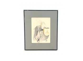 Beautiful Horse Watercolor Painting Original Signed