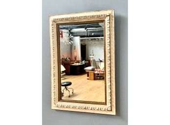 Ornate Framed Antique Mirror - Off White With Gold Accent