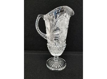 Large Heavy Cut Crystal Water Pitcher