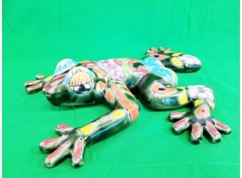 Large Lawn Tree Frog Hand Painted Mexican Talavera