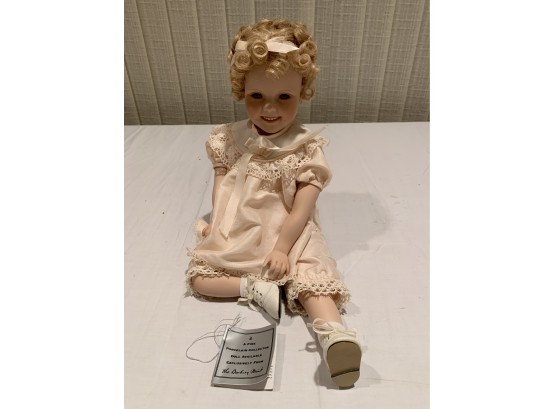 Vintage Hand Painted “Shirley Temple” Porcelain Doll From The Danbury Mint Collection
