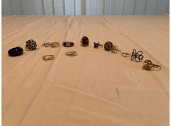 Lot Of Assorted Costume Jewelry Rings With Various Sizes
