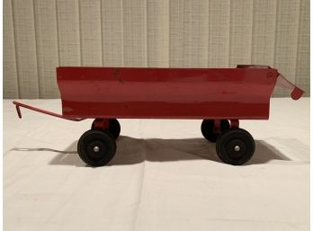 Vintage 1970’s - Tin Red Wagon With Rubber Wheels