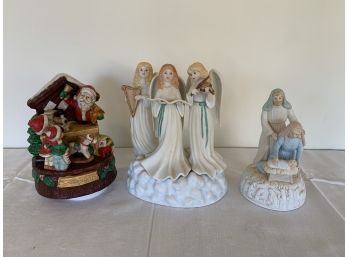 Lot Of 3 Assorted Vintage Porcelain Holiday Music Figurines