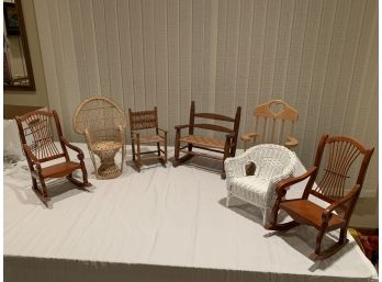 Lot Of 7 Assorted Doll Chairs