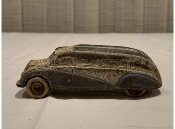 Vintage - Hard Rubber Toy Car 2 Tone - Blue & White - Streamlined Bus