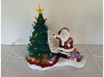 Vintage - Porcelain Santa W/ Tree