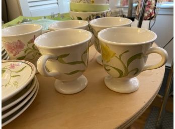 Franciscan Daffodil Plates, Mugs And Saucers