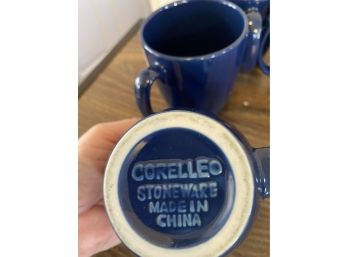 Cobalt Blue Corelle Mugs And Glass Bowls