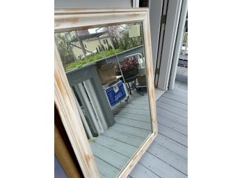 Large White Distressed Look Mirror