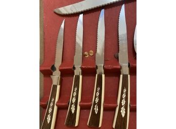 Vintage Knives And Fork Set - Steak Knives - Good To Unused Condition