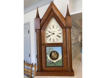 Seth Thomas Gothic Style Mantle Clock Wood Case