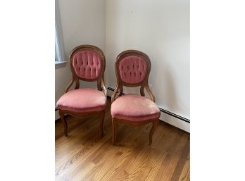 Antique Upholstered Victorian Chairs Pair