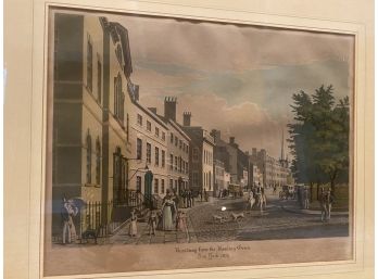 R. Varin Signed Print Engraved In Aquatint Broadway From Bowling Green